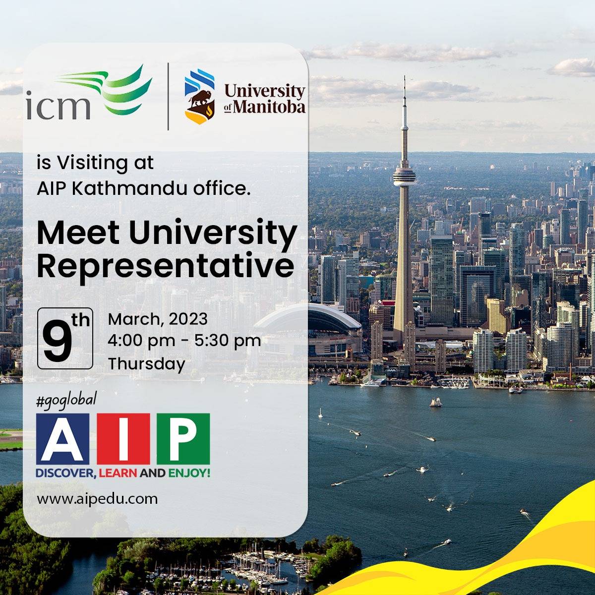 Meet the International College of Manitoba Representative at AIP Education
